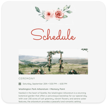 wedding schedule