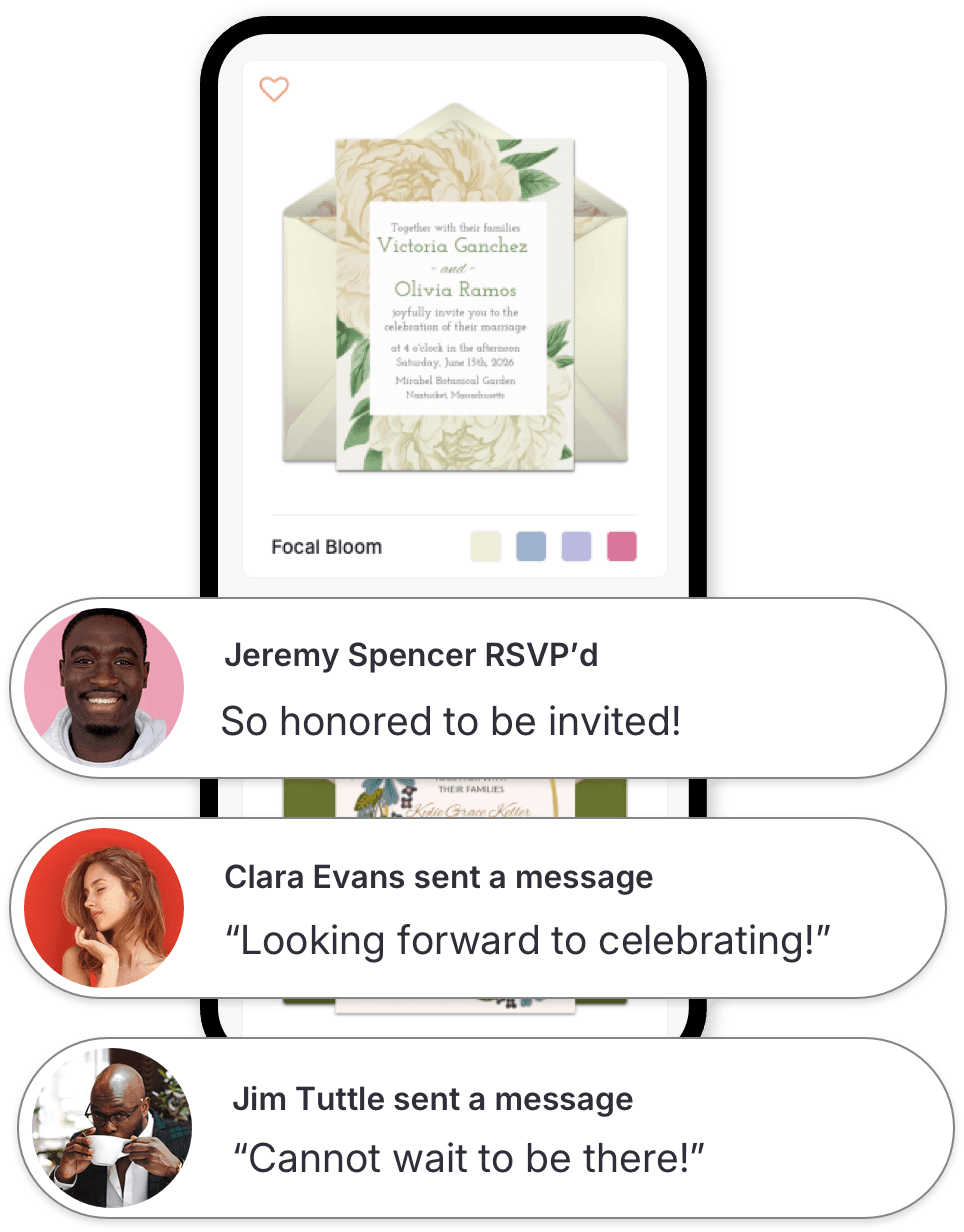 RSVP comments from guests